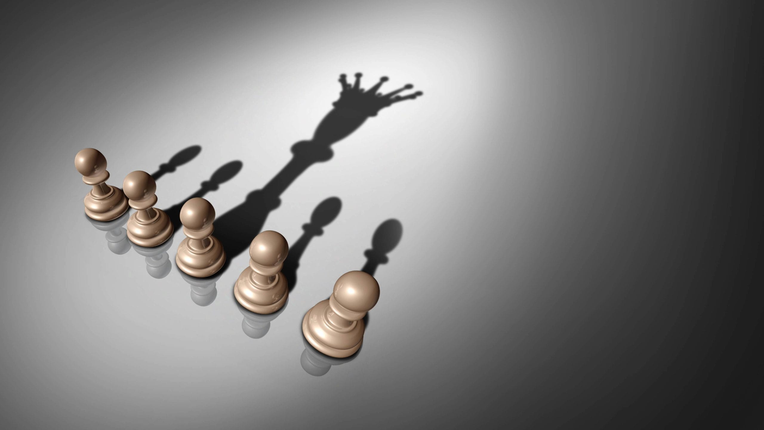 Image of chess pieces with a shadow