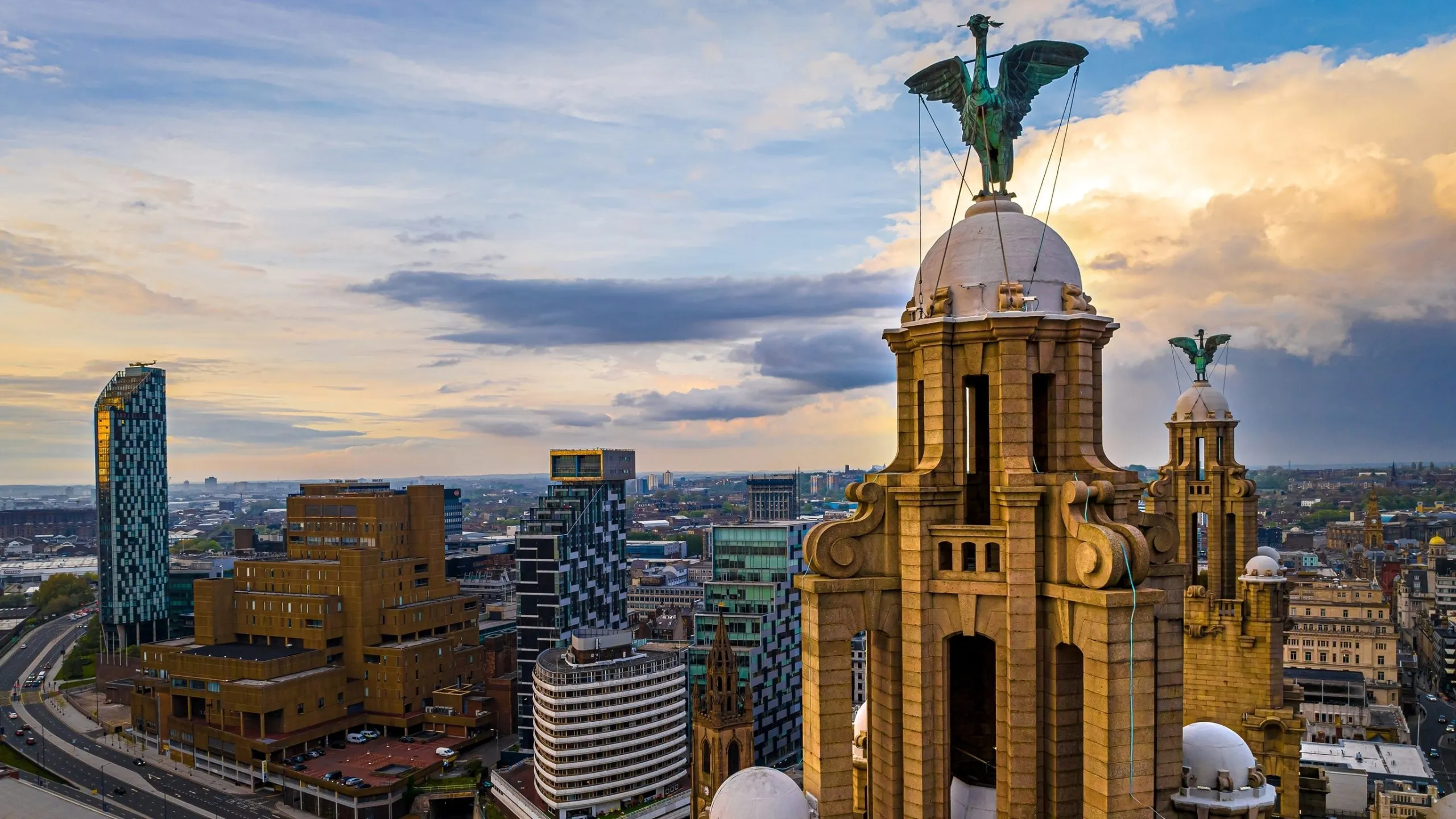 Aerial image of Liverpool city centre