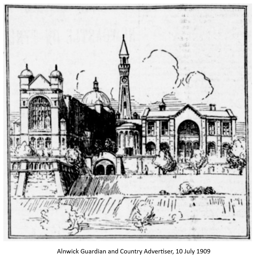 Sketch used in nationally syndicated news stories, which has an approximation of the tower at the University of Birmingham