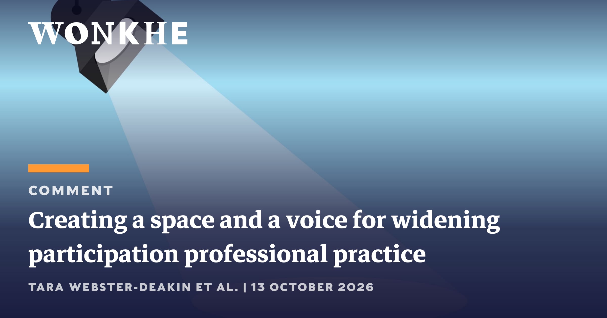 Creating a space and a voice for widening participation professional ...