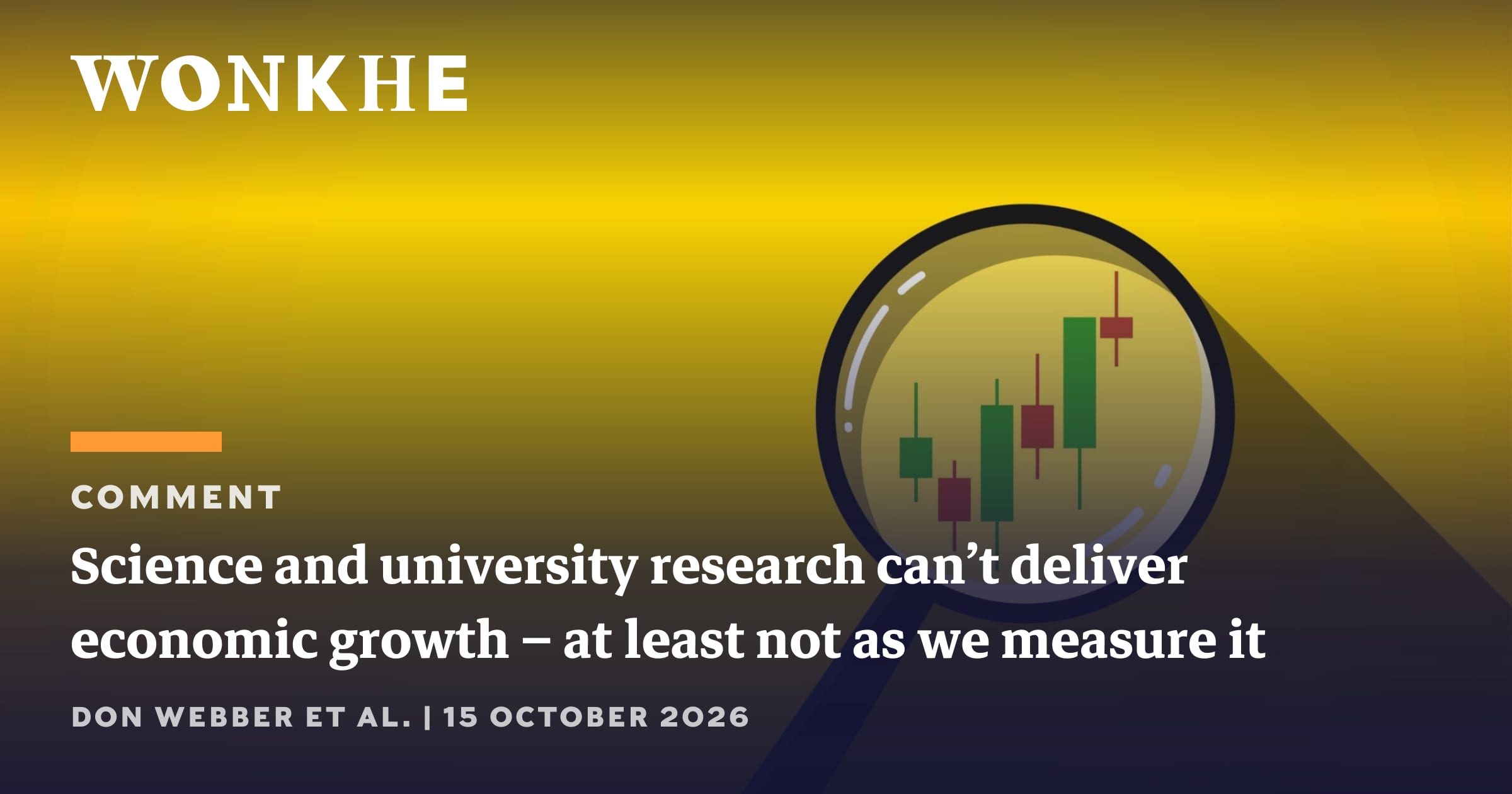 Science and university research can’t deliver economic growth – at least not as we measure it opportunity from Wonkhe Com Opportunities