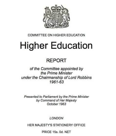 Wonkhe Robbins Higher Education report cover 1961-63