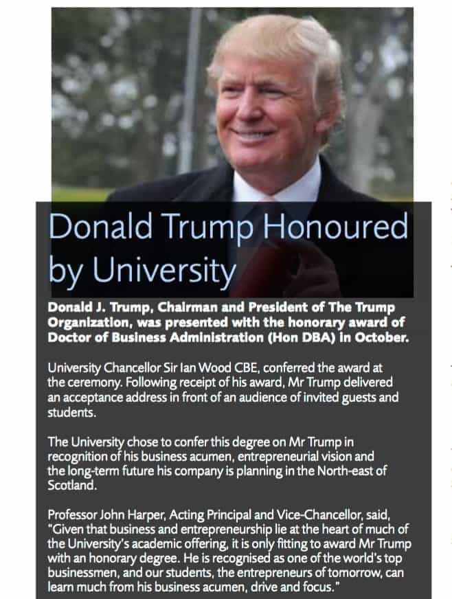 From Robert Gordon University newsletter, Nexus, Winter 2011/12