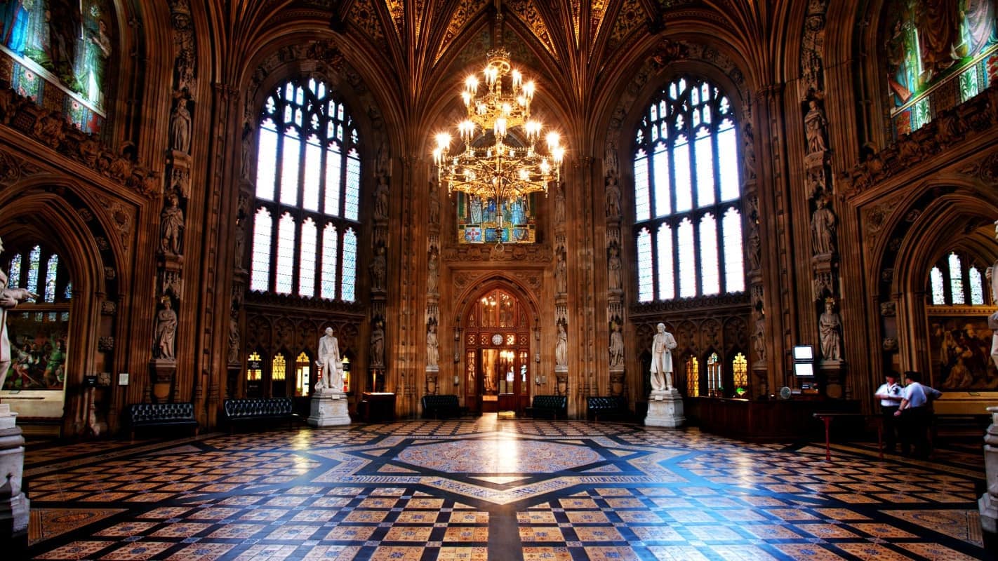 House of Lords & House of Commons Lobby. The Parliament. London. UK