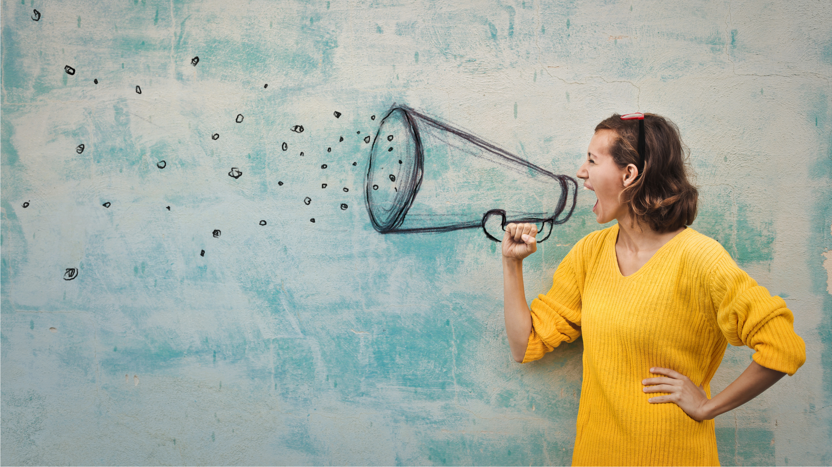 free speech wonkhe megaphone woman