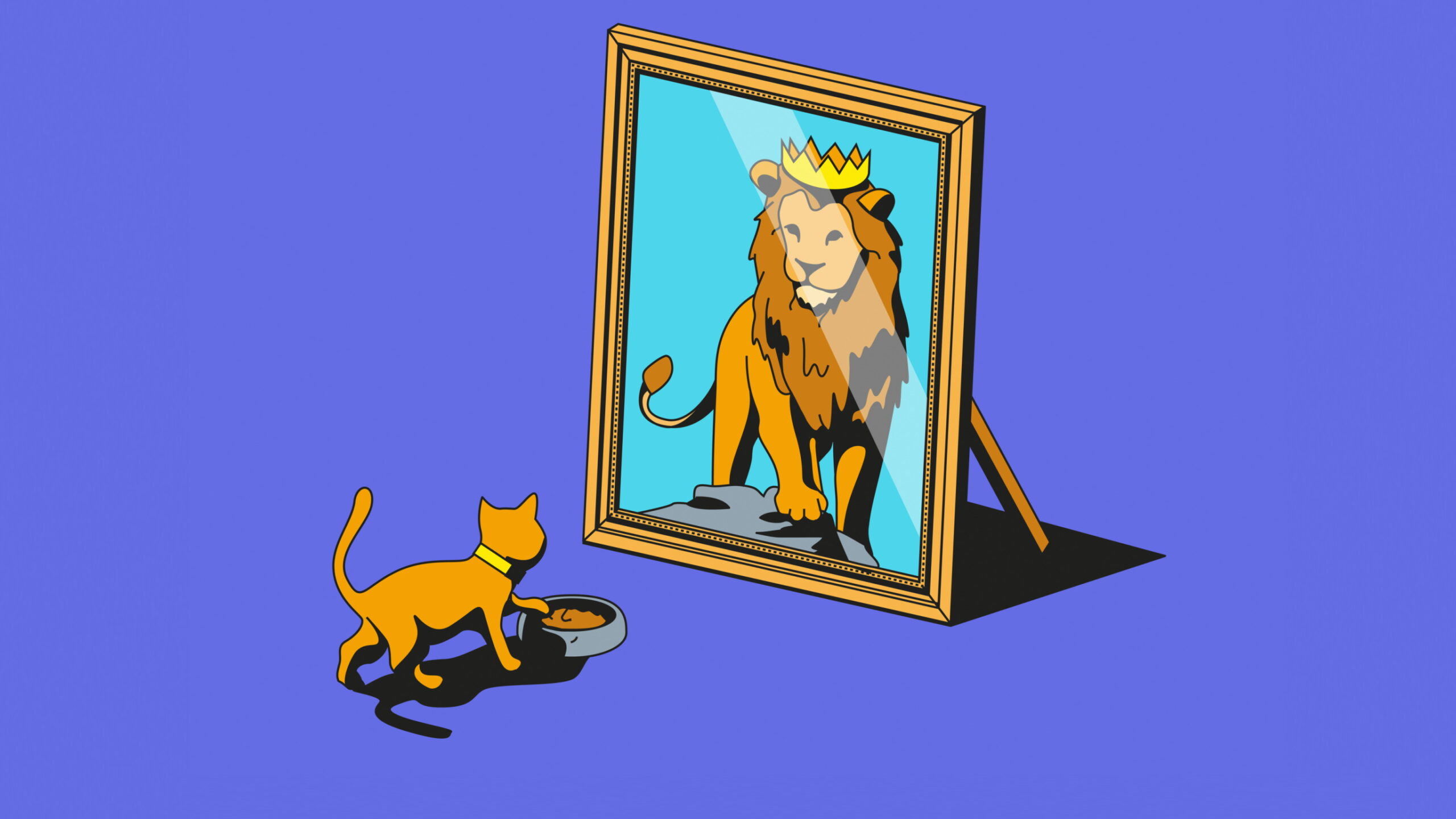 Котенок в зеркале Лев