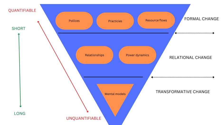 Diagram showing the relationship between forms of systemic change
