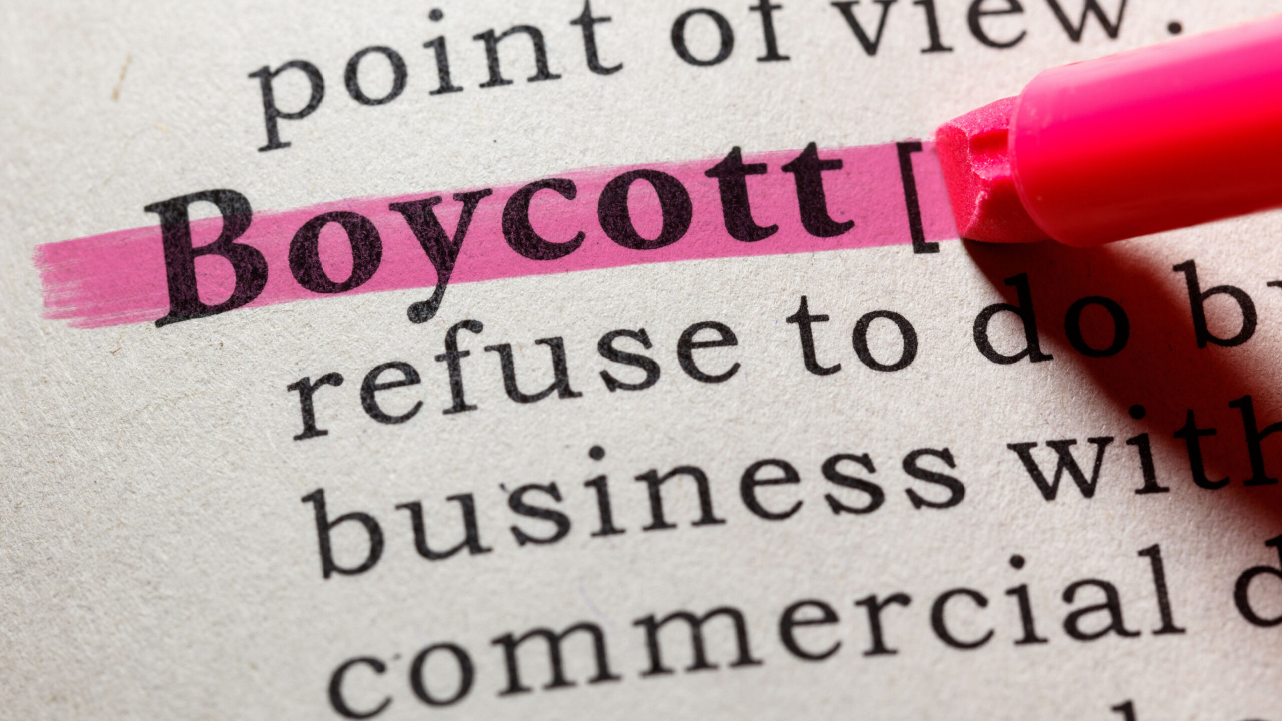 What does boycott deals mean