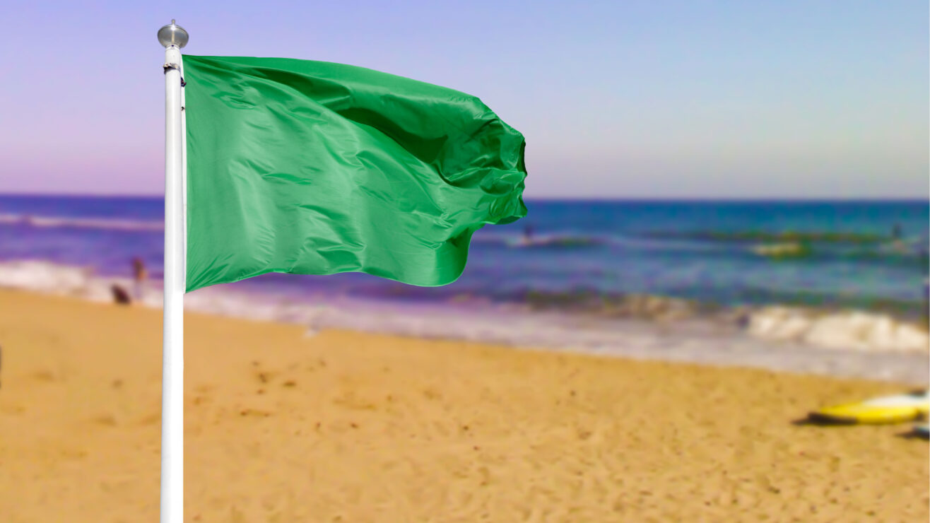 Beach,Green,Flag,Weather,Wind,Advice,Spain,Blue,Sea