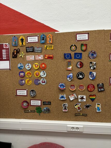 Image of patches on a cork board
