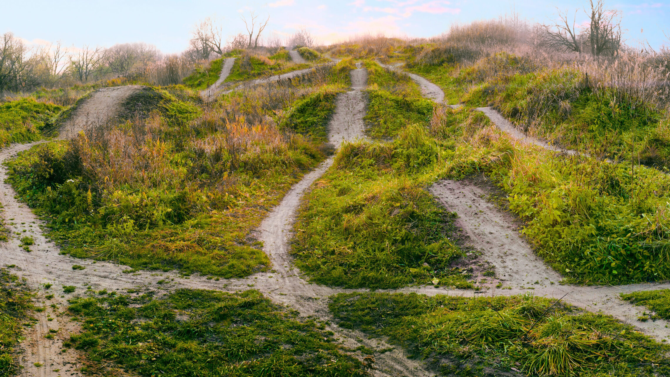 There,Are,Many,Different,Paths,And,Directions,Through,Dangerous,Uneven