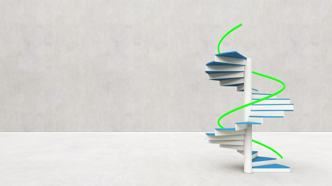 Spiral,Staircase,,Shortcut,Concept,To,Success,,3d,Render